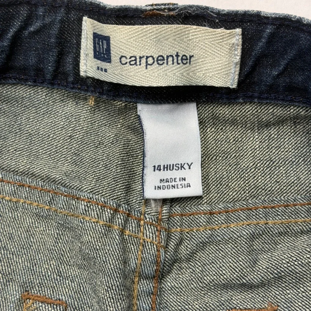 GAP Kids Carpenter Jeans Dark Wash Denim Utility Pants 14 Husky 2009